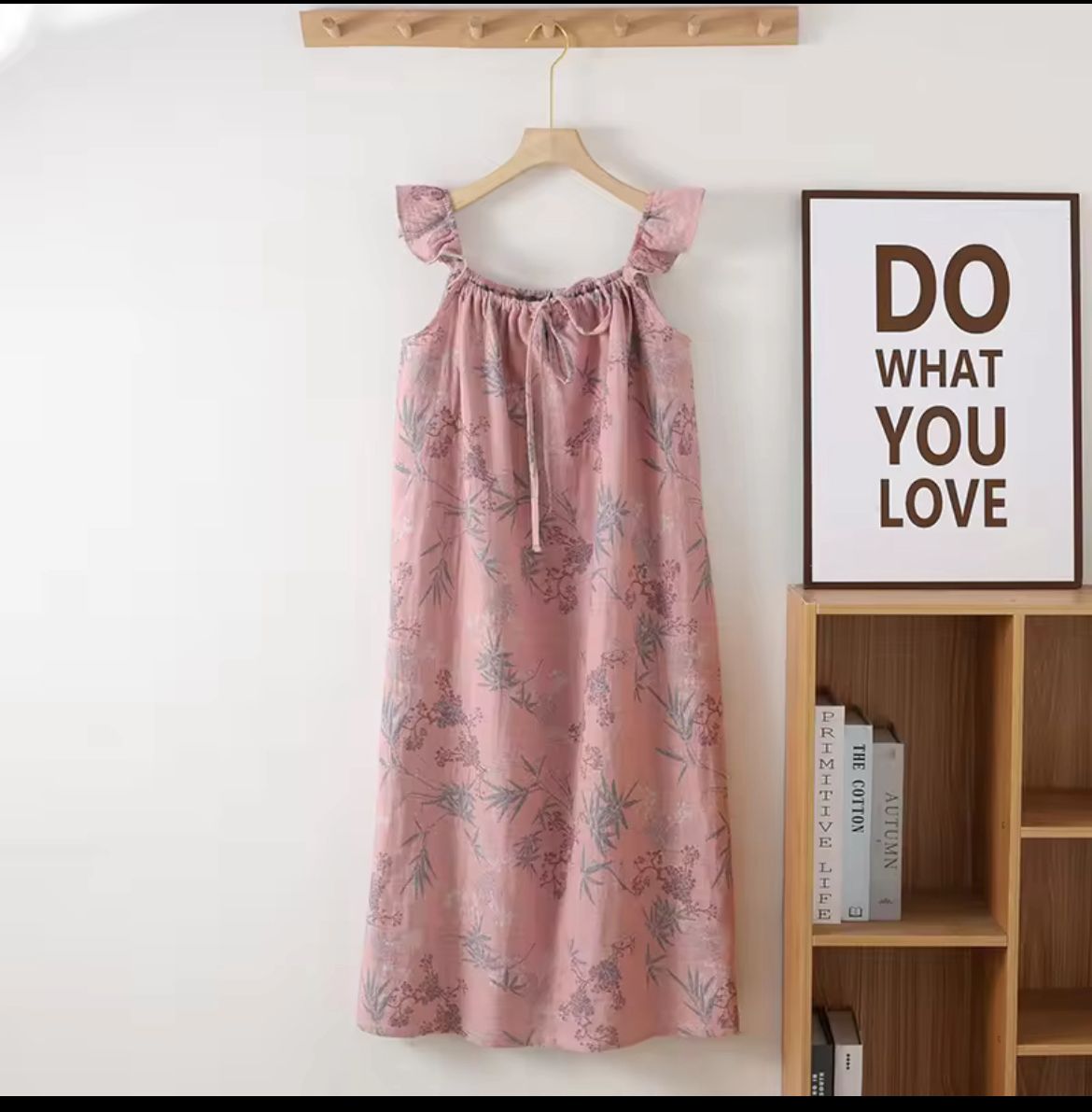 Blush Floral Cotton Night Dress – Soft & Comfortable Sleepwear
