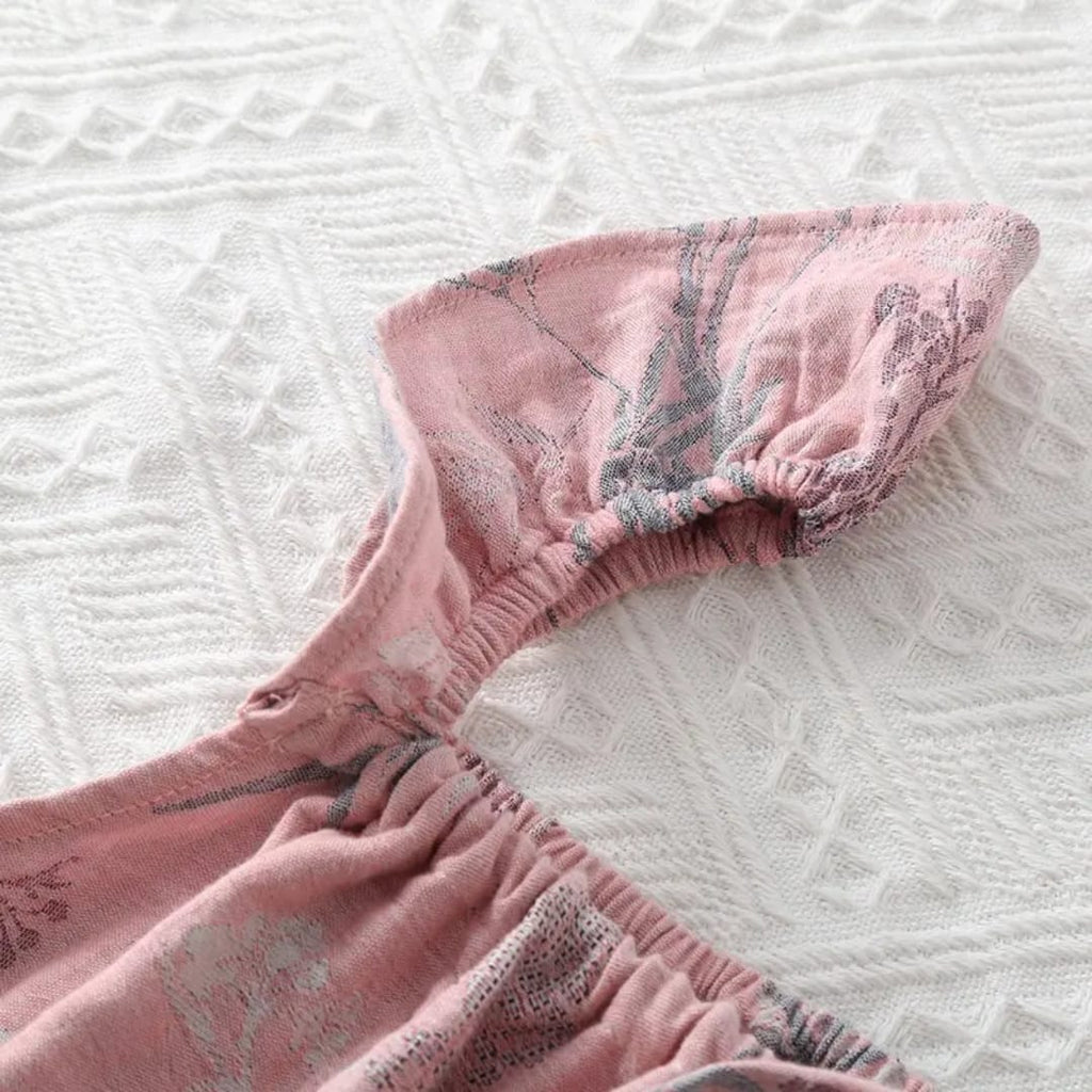 Blush Floral Cotton Night Dress – Soft & Comfortable Sleepwear