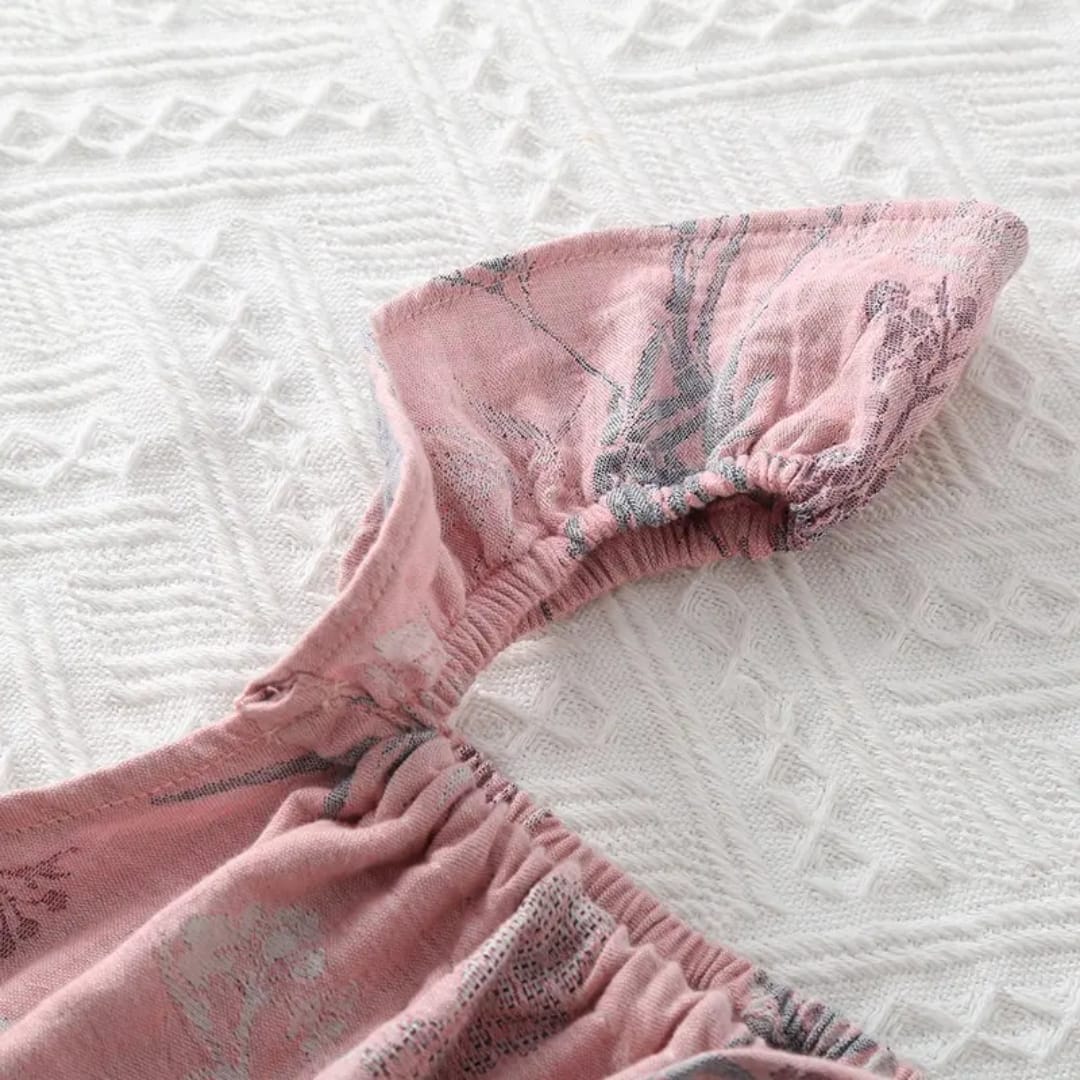 Blush Floral Cotton Night Dress – Soft & Comfortable Sleepwear