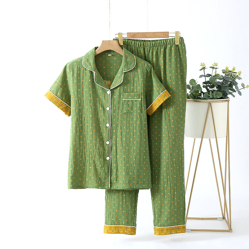 Olive Glow Cotton Night Suit