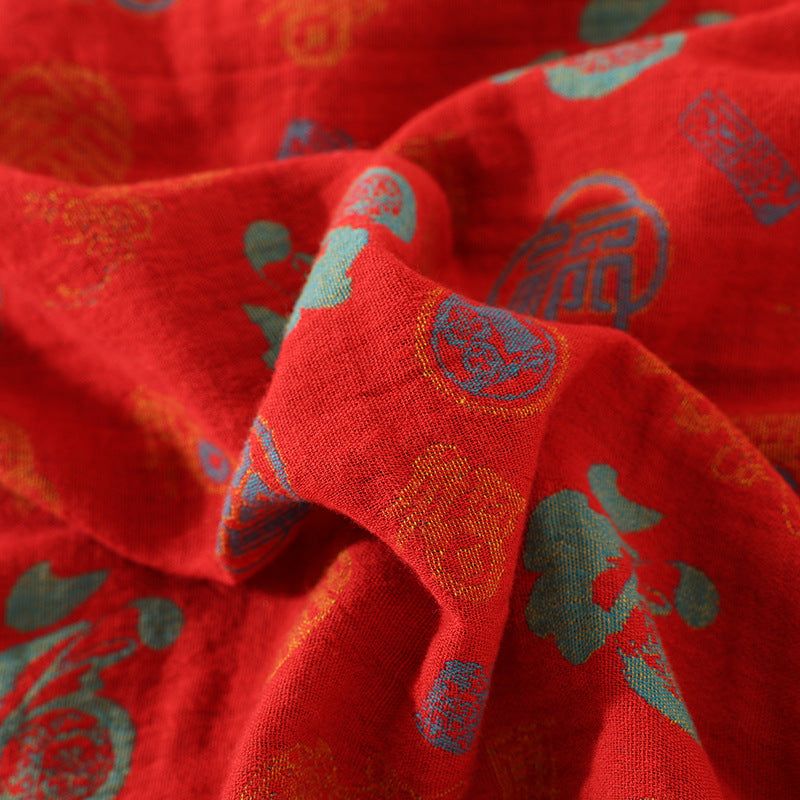 Crimson Harmony Cotton Nightwear Set