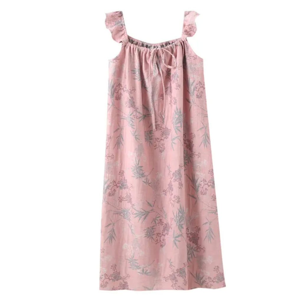 Blush Floral Cotton Night Dress – Soft & Comfortable Sleepwear