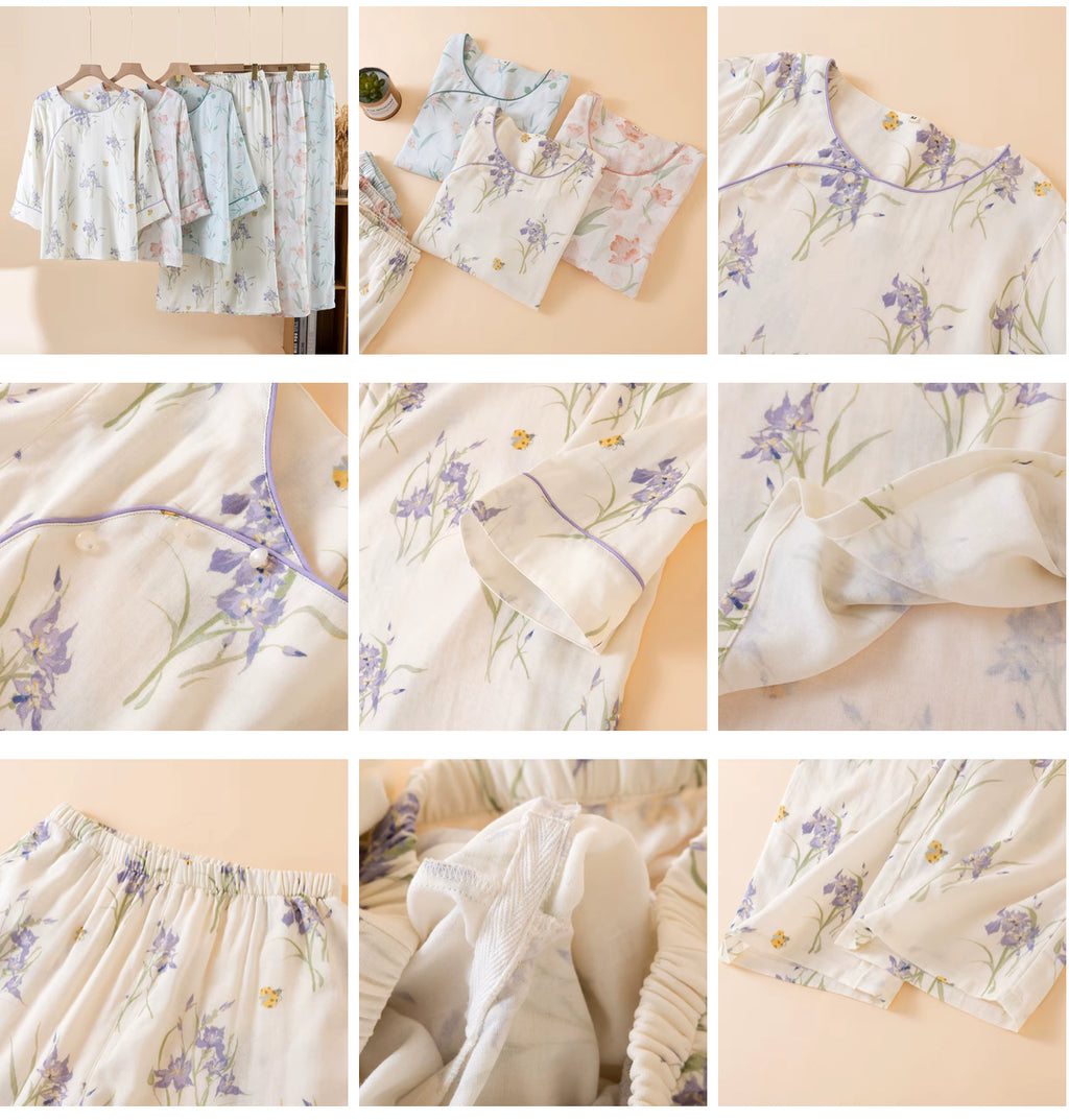 Lilac Bloom Cotton Lounge Set