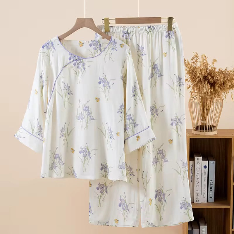 Lilac Bloom Cotton Lounge Set