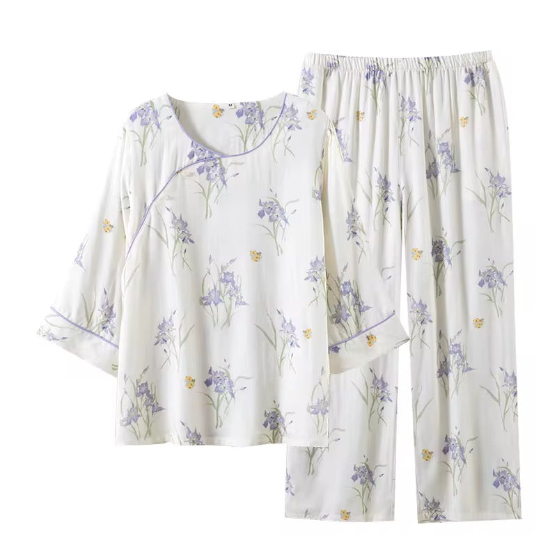 Lilac Bloom Cotton Lounge Set