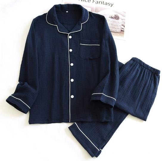 Midnight Calm Cotton Men’s Nightwear Set