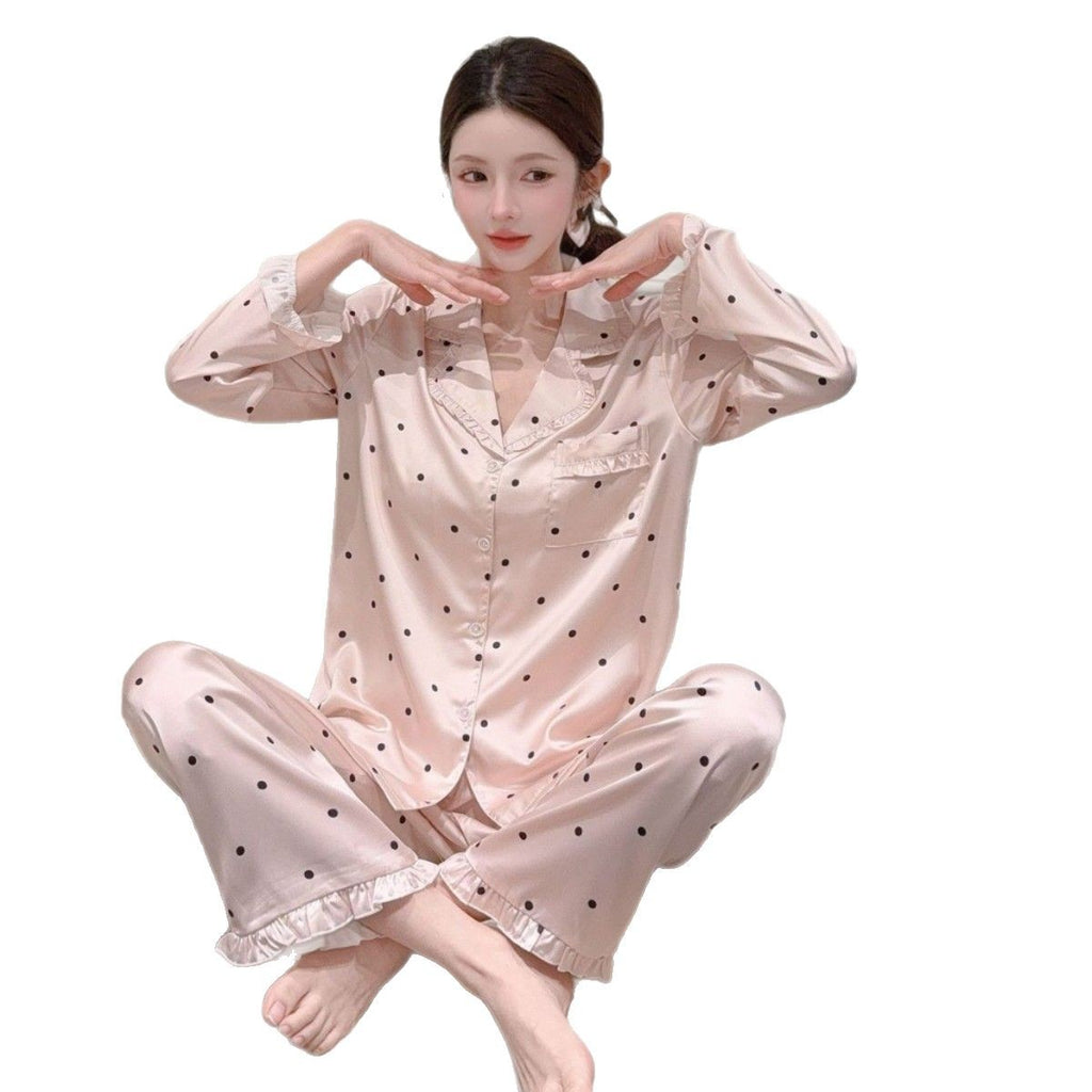 Blush Dots Satin Lounge Set