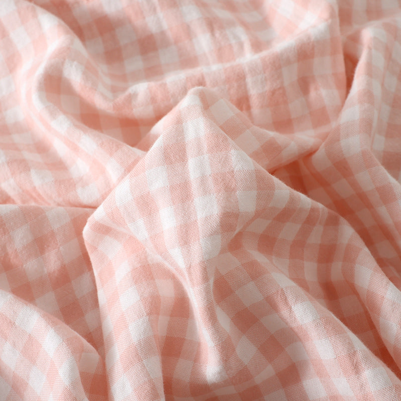 Peach Gingham Cotton Nightwear Set