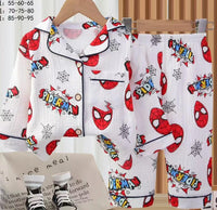 Hero Dreams Muslin Nightsuit Set – Spiderman Print 🕷️