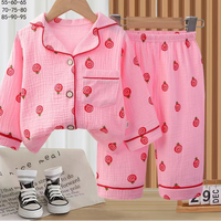 Berry Dreams Muslin Nightsuit Set – Pink Strawberry Print 🍓